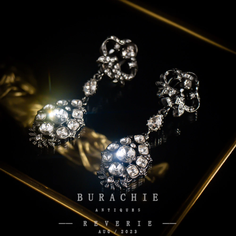 铜合金仿水晶耳饰 【4346】英｜经典原标克拉款工匠流光