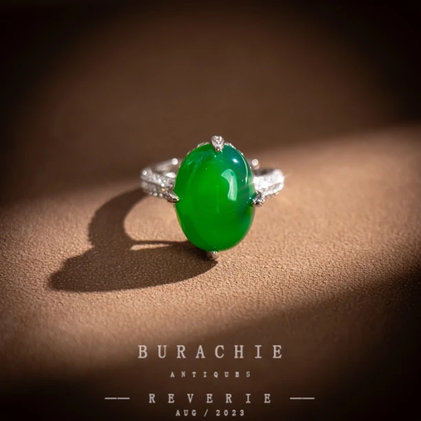 铜合金戒指 【 2225】英|吉董珠的即视感翠绿 大克拉