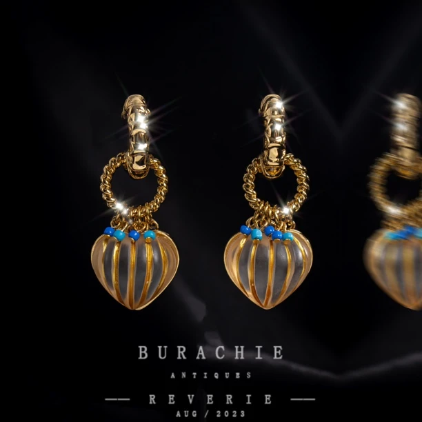 铜合金仿水晶耳饰 耳饰 店主珍藏1950s 【7517】巴黎风格致敬香奶奶