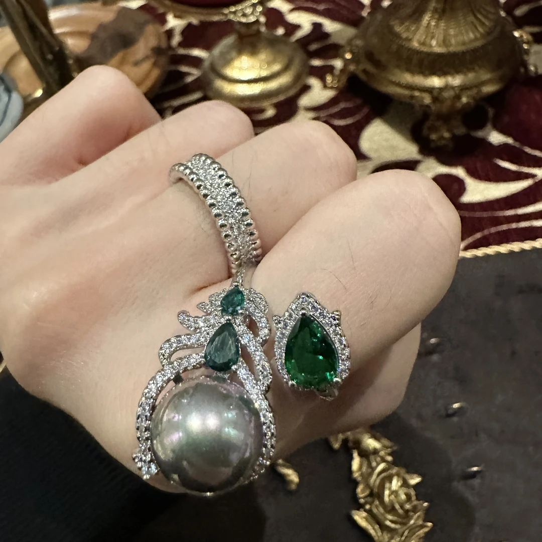 铜合金仿珍珠戒指 【4924】经典原标克拉收CrownFrett工匠流光溢彩