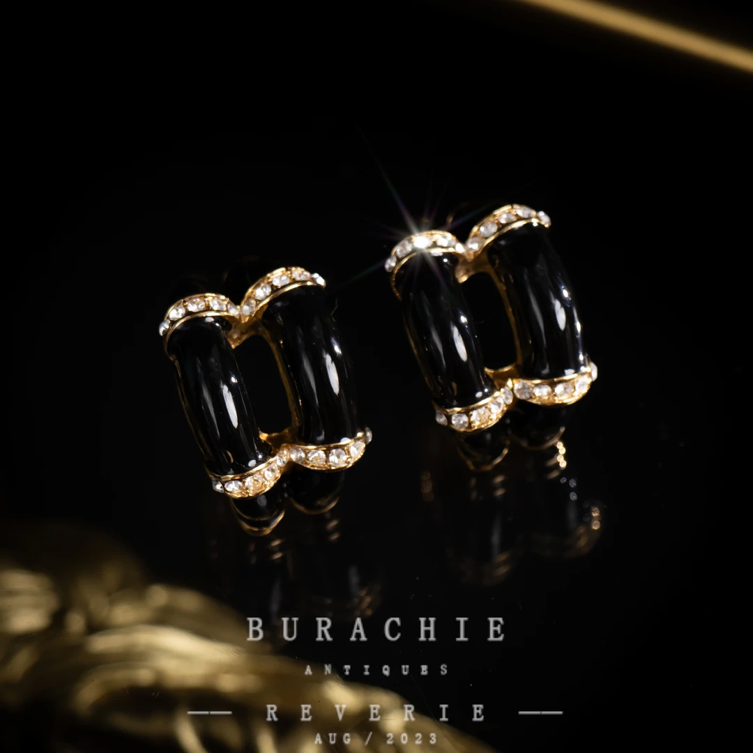 铜合金仿水晶耳饰 【3096】 店主珍藏1950s 巴黎风格致敬香奶奶