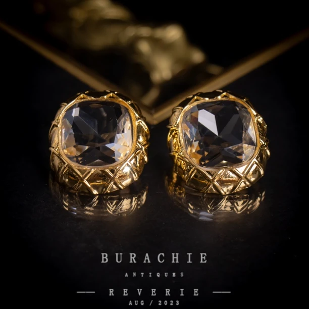 铜合金仿水晶耳饰 【5194】耳饰 店主珍藏1950s 巴黎风格致敬香奶奶