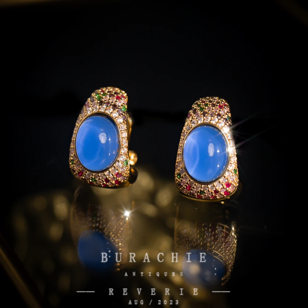 铜合金仿水晶耳饰 【8757】周年珍藏英｜经典原标克拉款CrownFrett