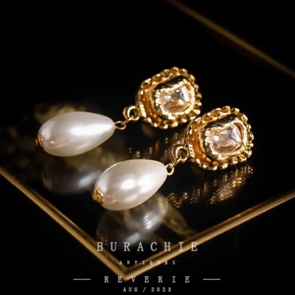 铜合金仿珍珠耳饰 【6873】老牌古卓珠的即视感舶来美水滴