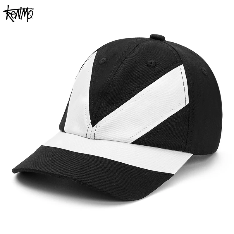 肯默百搭棒球帽男字母拼色硬顶个性潮流硬顶潮牌嘻哈鸭舌帽女