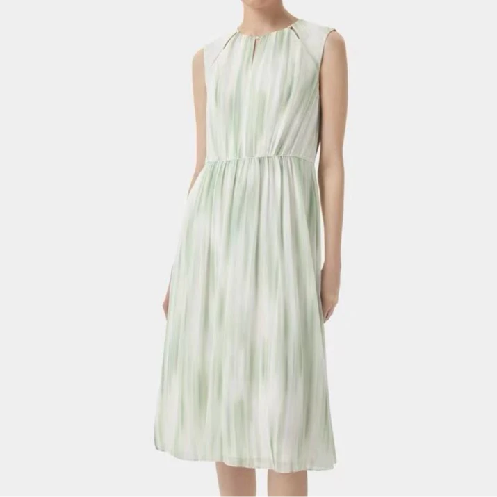 【宝】裙长110，2024夏季新款春夏女装“渐变畅想”印花无袖连衣裙074