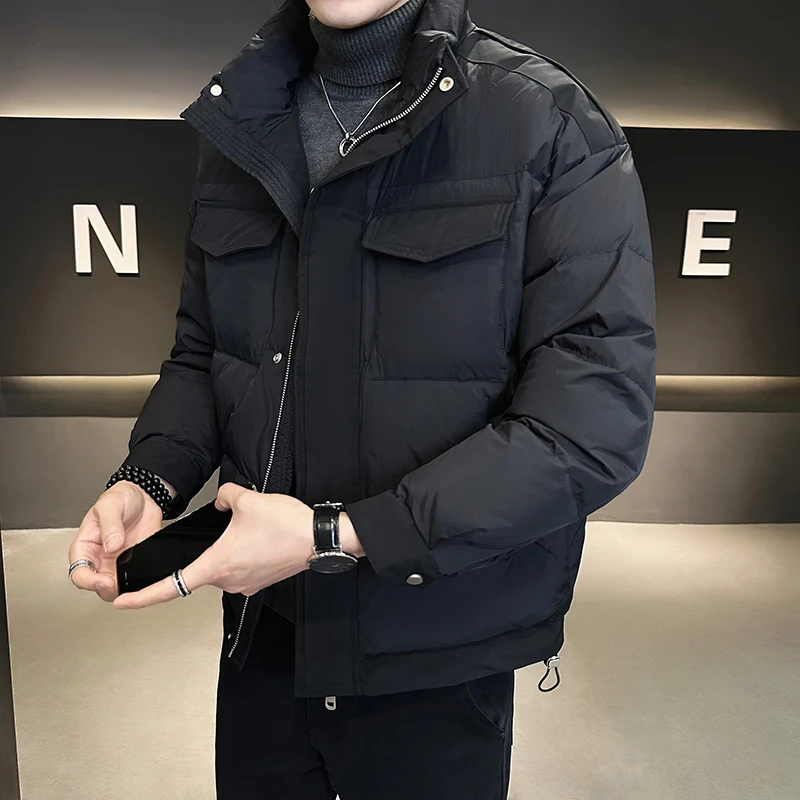 HXW羽绒服男士高端潮牌2023冬季新款韩气设计感加厚保暖冬装外套