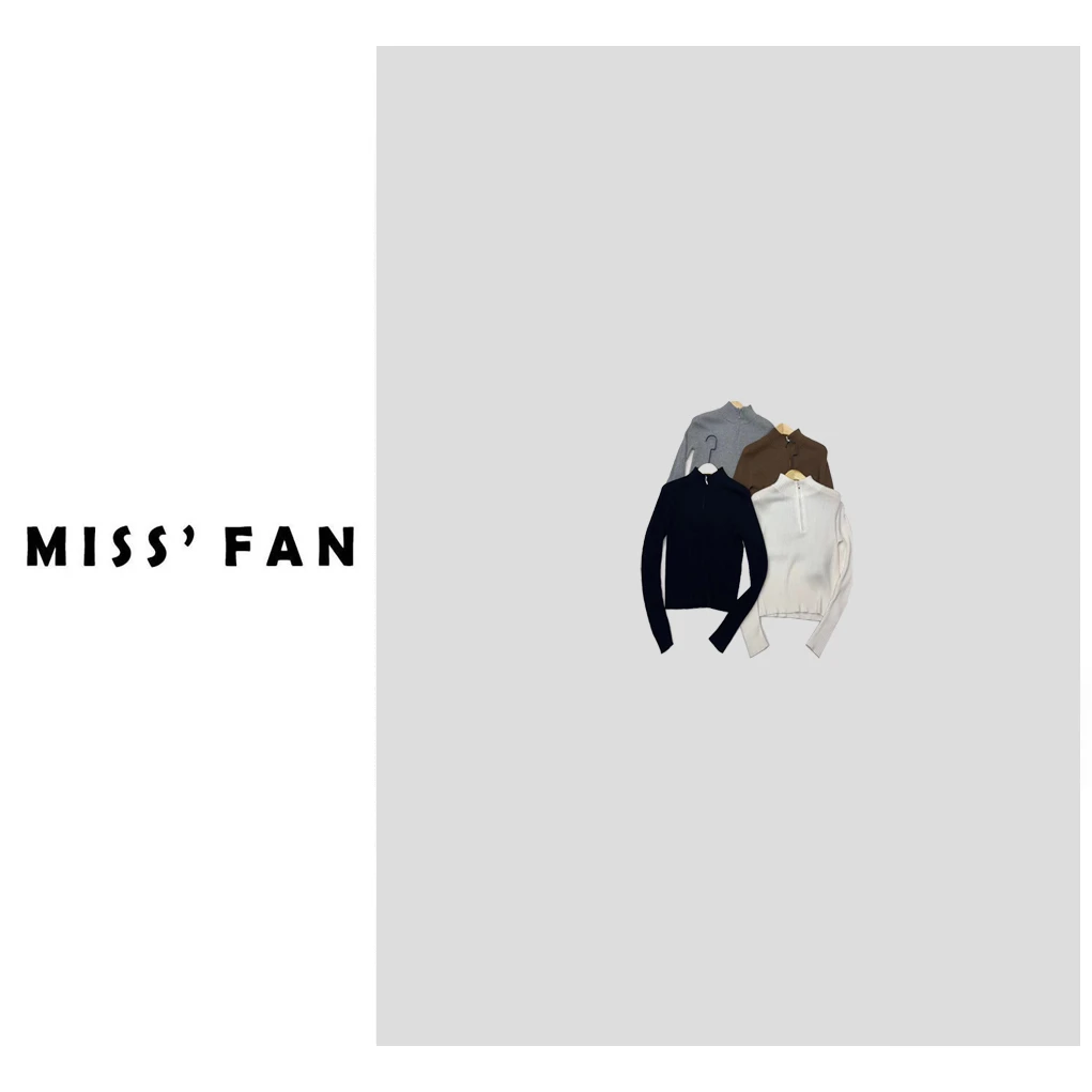 琅型【软调暮夕】X时尚高级质感一眼爱上的半拉链毛衣