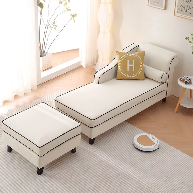 简约舒适设计现代休闲布艺贵妃躺椅家用沙发床贵妃榻阳台单人实木