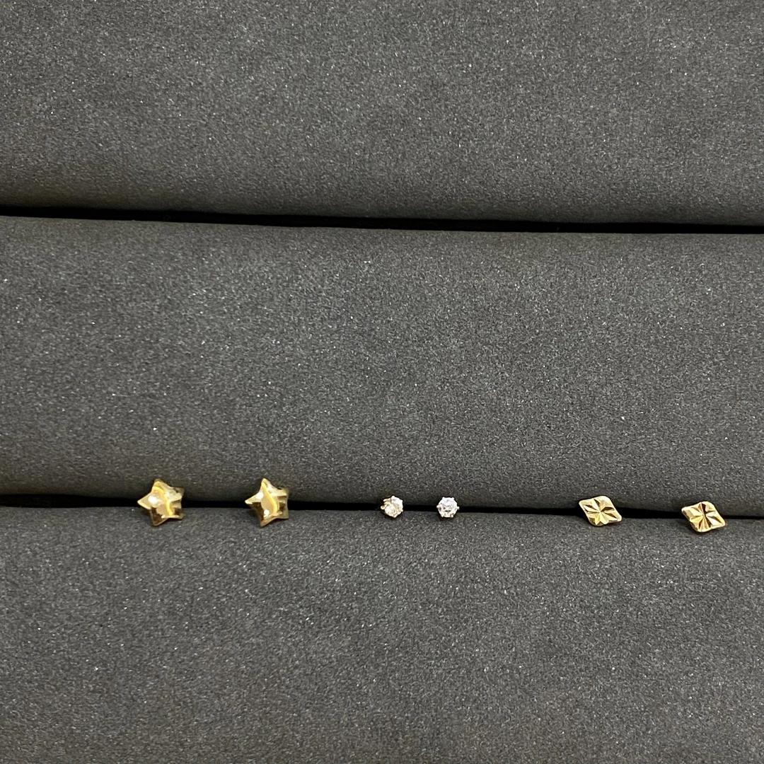 钛钢锆石耳饰 iLaruN新款绿金色耳骨钉