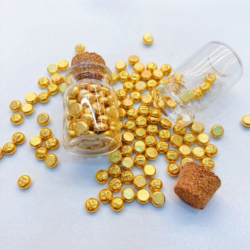 金豆豆饰品批发不掉色实心小金豆 一粒