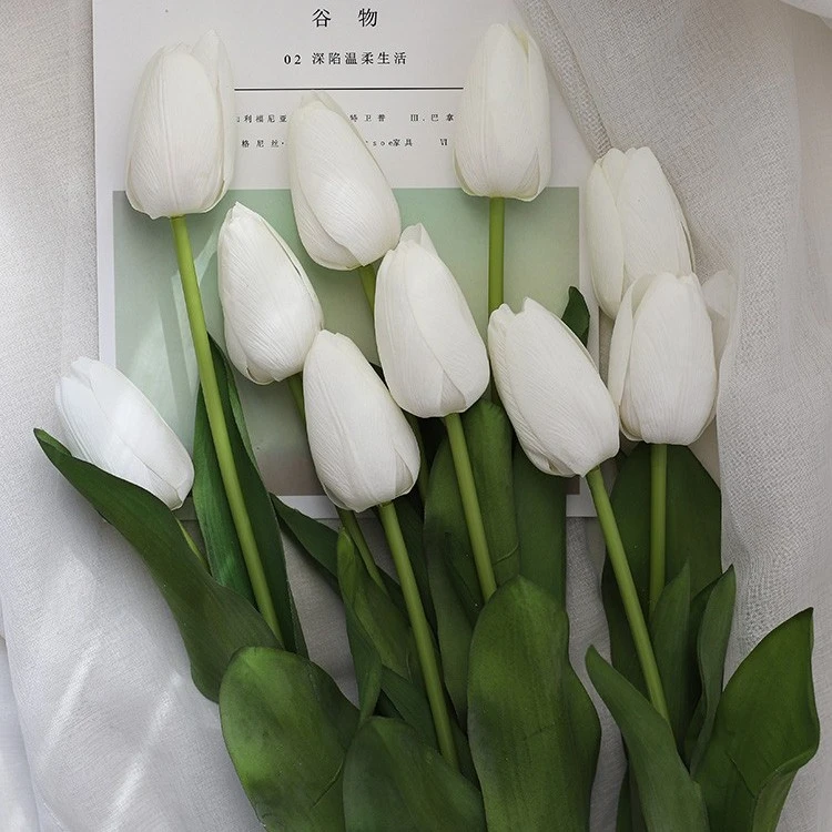 大号郁金香仿真花假花手感保湿花束家居装饰婚纱摄影拍照道具摆件