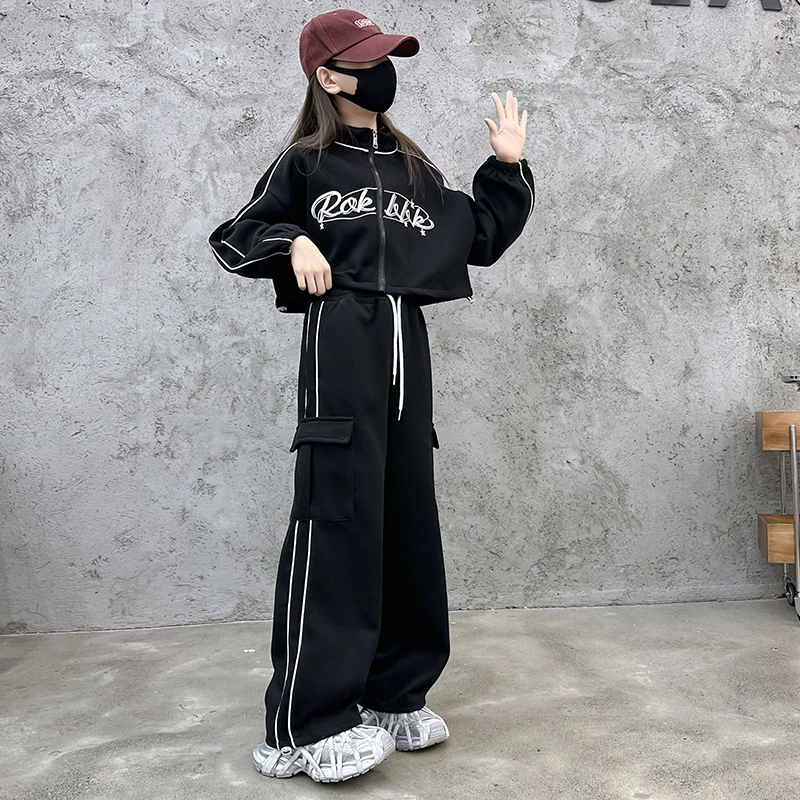 女童秋季卫衣套装童装新款女孩洋气长裤外套两件套中大童春秋宽松