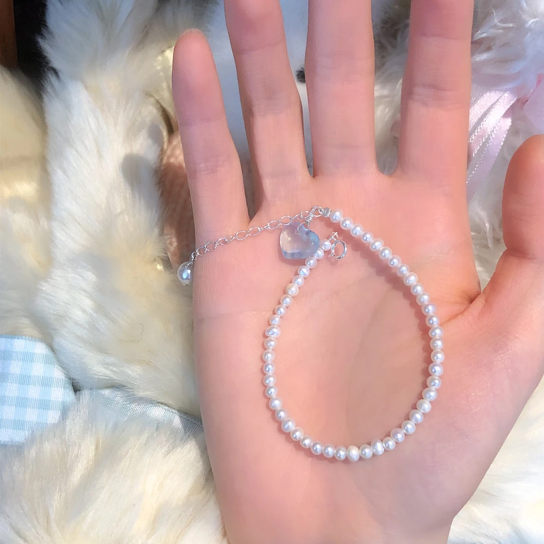 SG1381-［心漾］海蓝宝爱心吊坠珍珠s925手串多样性发