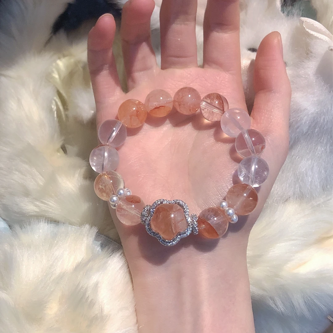 SG1323-［胶花星星盒子］合金锆石施华洛珠珠跑环手串