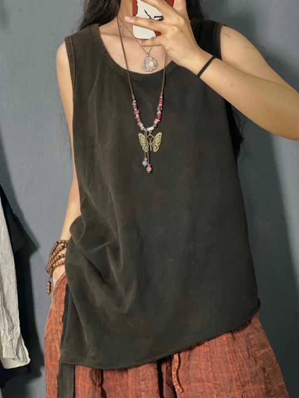 四季百搭斜角背心（可穿170斤