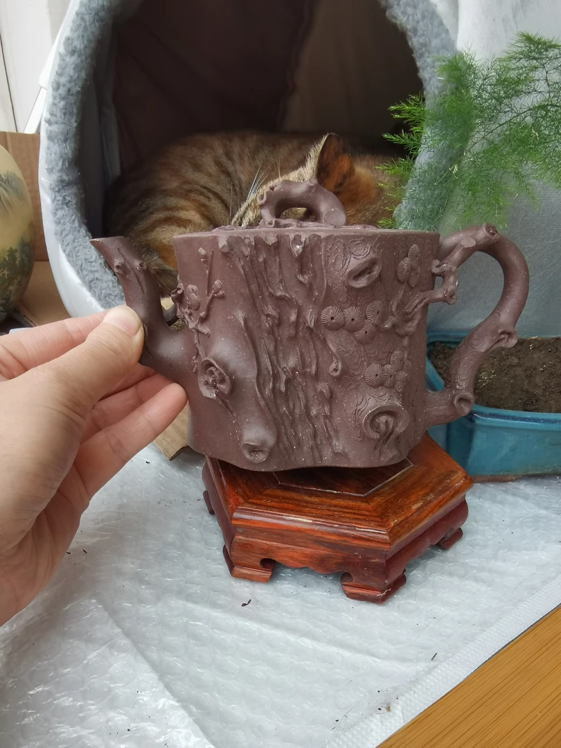 全手工树桩三友紫砂壶