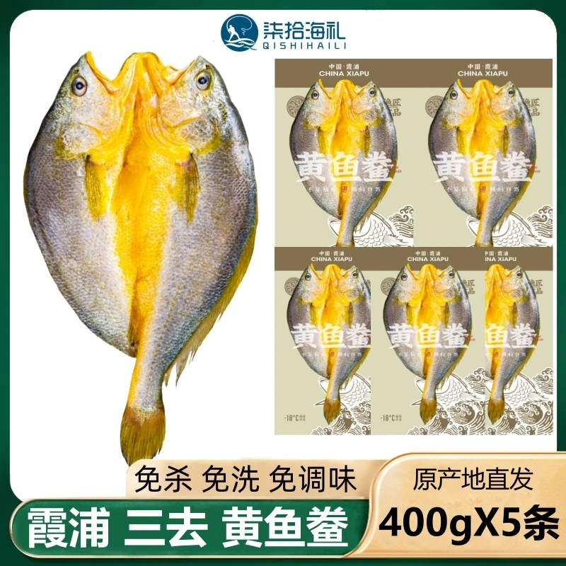 【400gX5条】福建霞浦黄鱼鲞 宁德大黄鱼 黄花鱼新鲜冷冻 免杀免洗