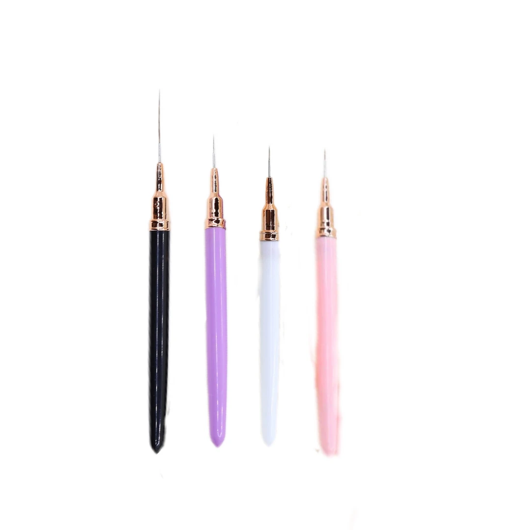 初学者拉线笔勾线尖美甲笔刷套装4支画花彩绘拉丝调色尖头笔极细