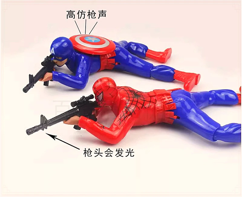 电动爬行士兵爆款开枪趴地会爬动网红打枪声光玩具蜘蛛侠吃鸡同款
