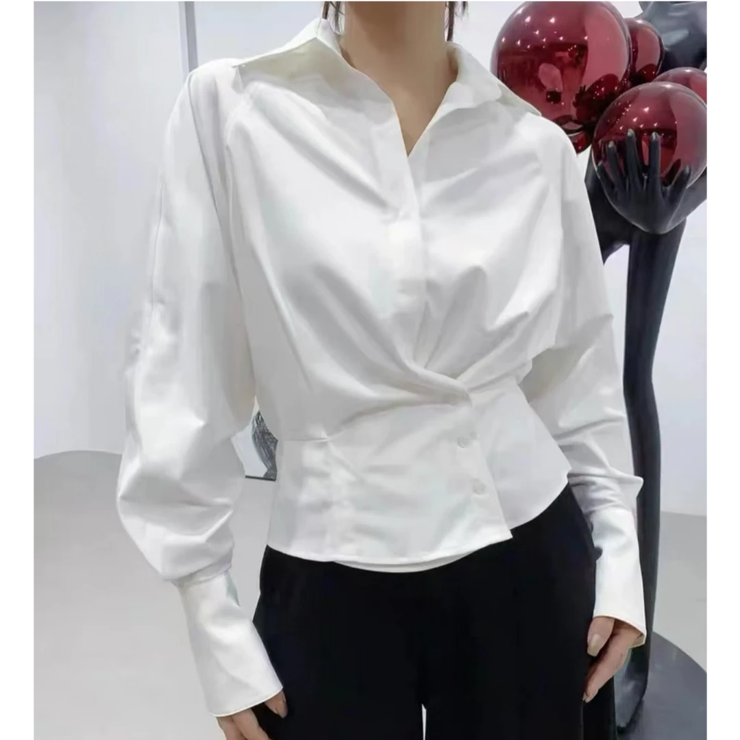 AugNine三色刚需基础收腰气质短款衬衫