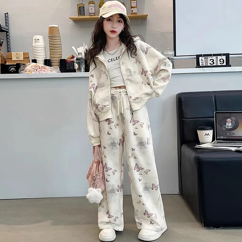 女童春秋套装2025新款儿童洋气炸街衣服女大童秋装运动休闲两件套