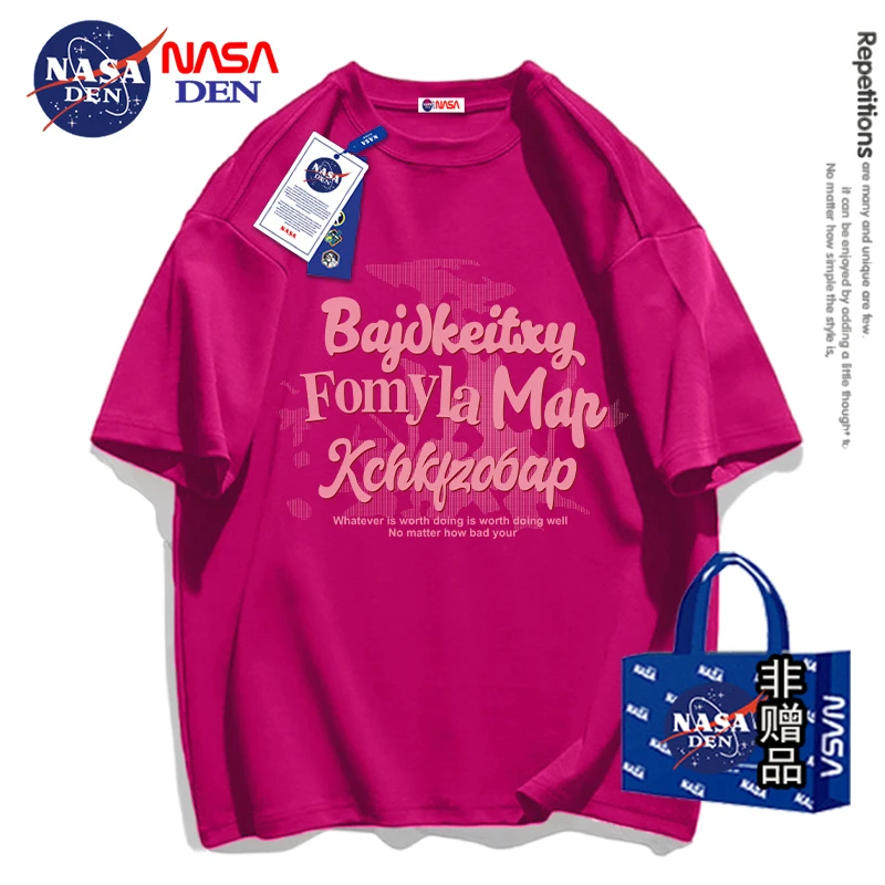 NASA联名百搭时尚设计休闲T恤女洋气印花短袖男女同款中性风上衣