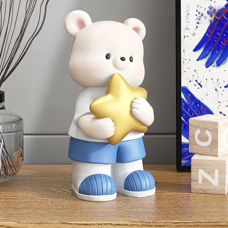 治愈系熊摆件家居饰品客厅电视柜酒柜办公室桌面乔迁新居生日礼物