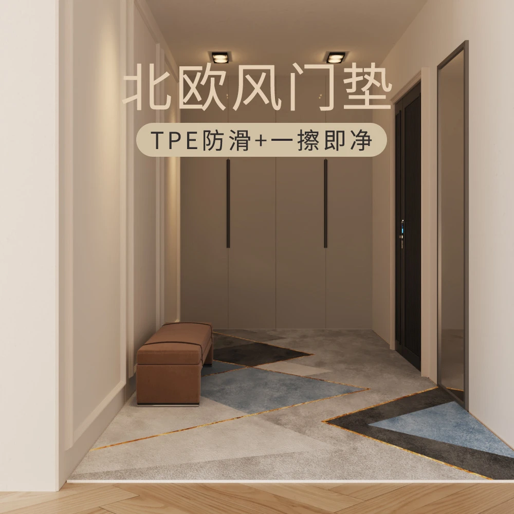 入户门口地垫pvc北欧风进门脚垫裁剪玄关门垫进门地毯入户门地垫
