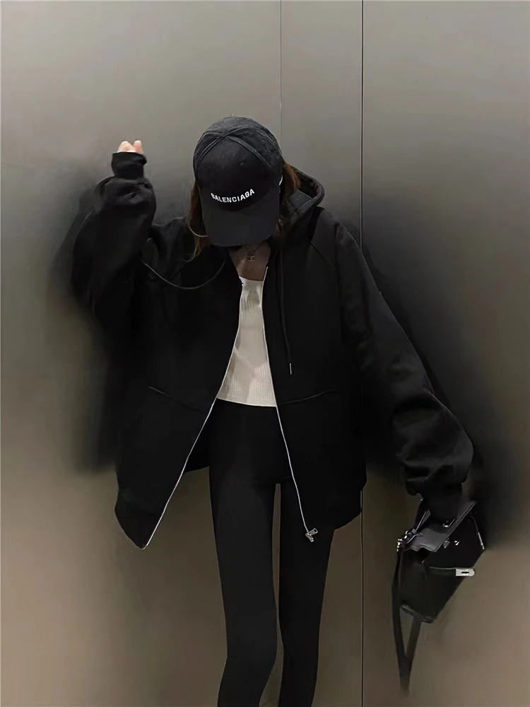 【连帽加绒卫衣外套】春秋韩版保暖显瘦网红秋季百搭秋季时尚秋冬