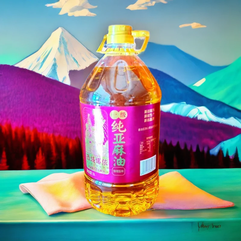 《包邮》纯亚麻籽油5L*1桶新鲜食用避光纯正压榨发货