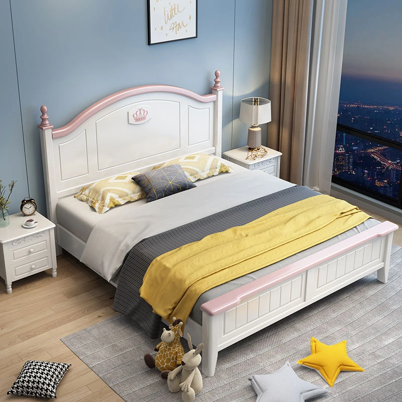 【青花】美式实木雕花系列榫卯大床轻奢简约奶油风白色家用储物高箱