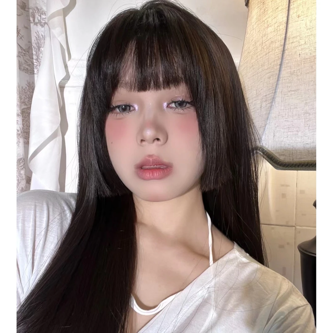 【芙芙】- 公主切黑茶姬超美机织齐刘海长发直发