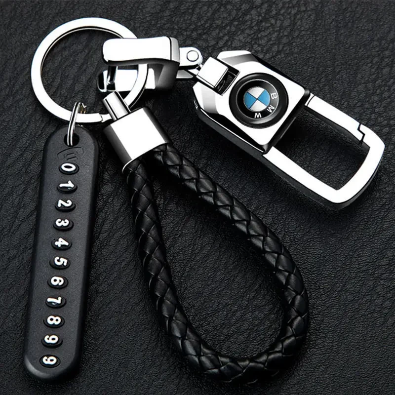 汽车钥匙扣安全防丢360度旋转带车标不锈钢锁匙扣高档汽车钥匙扣