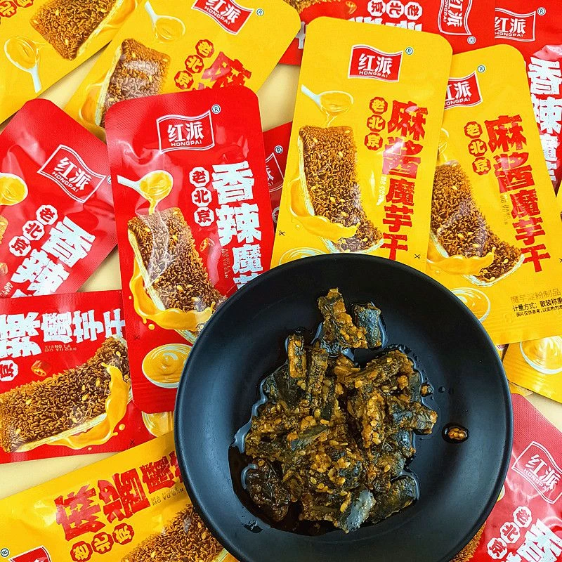 红派老北京麻酱魔芋干爆脆肚素脆肚即食魔芋素毛肚解馋小零食香辣