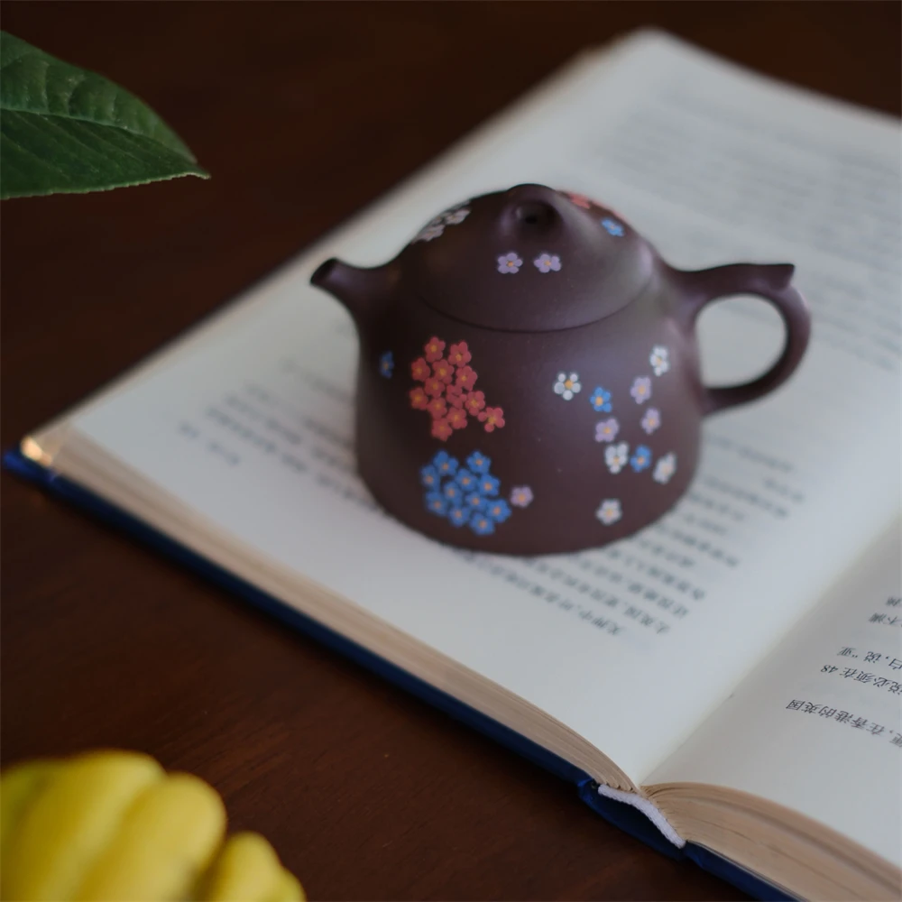 大碗茶器【冰梅初雪】宜兴国风精美中式茶壶手制原矿紫砂壶160cc