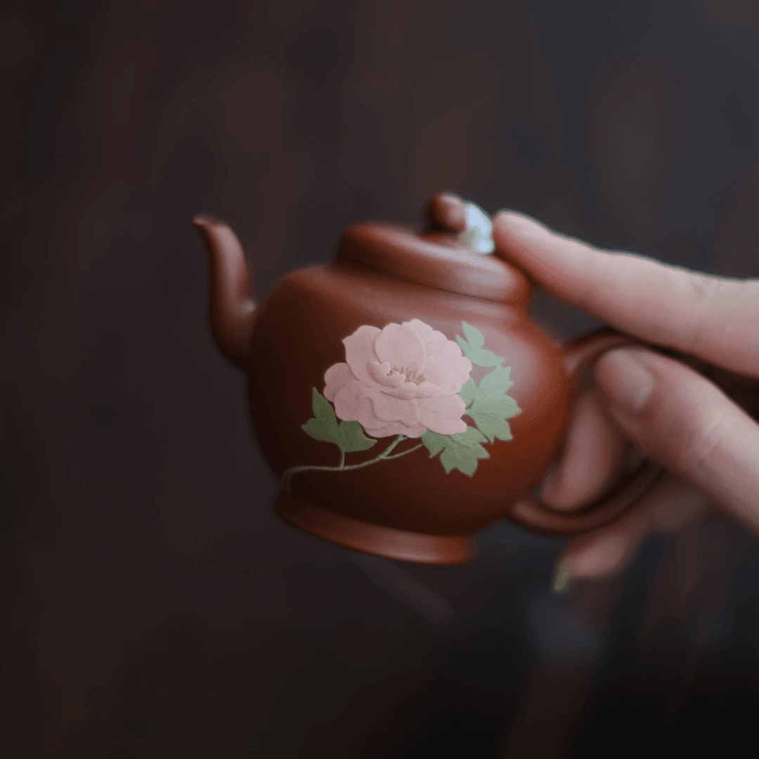 大碗茶器【宫灯·蔷薇花】小球孔宜兴饶青精工紫砂壶茶壶120cc