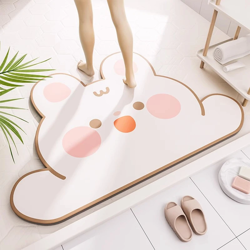 浴室地垫硅藻泥吸水速干软垫子厕所卫生间防滑垫家用进门门垫脚垫