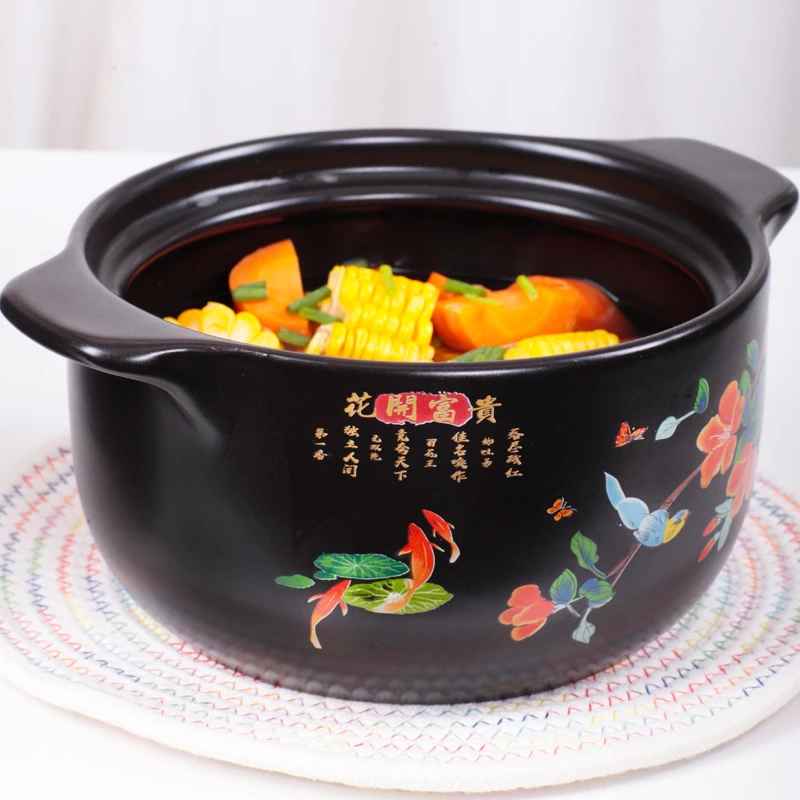 (新人感恩钜惠)花开富贵煲仔饭米线煮粥汤炖肉耐高温陶瓷砂锅