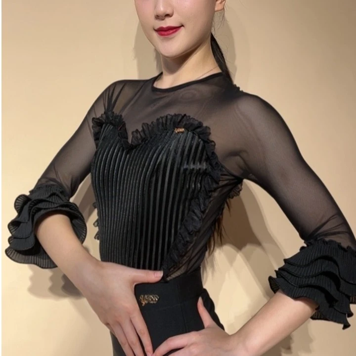 YRSS舞服♥新款爱心岛屿摩登拉丁上衣