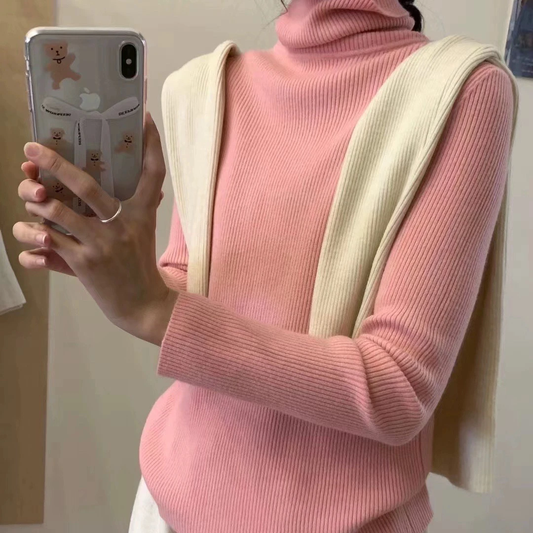 杨杨 高领打底针织衫长袖针织衫～冬天必备