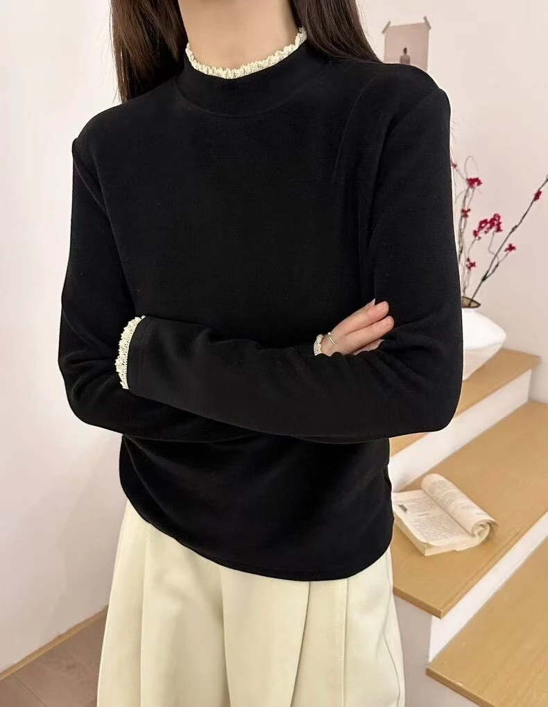 蕾丝德绒打底百搭