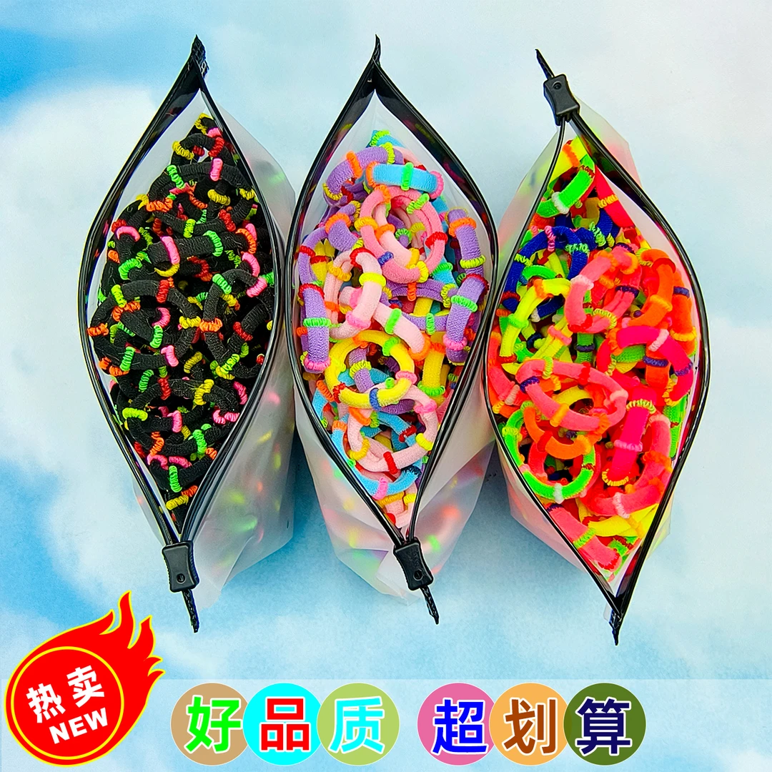 2025春夏新款超萌儿童发圈高弹力竹节毛巾圈高颜值不伤发头绳大号