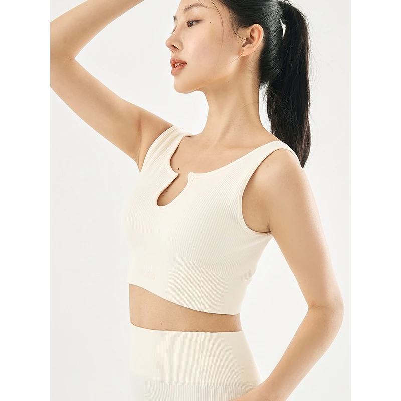 YPL双U螺纹背心女夏运动内衣无痕无钢圈美背聚拢文胸带胸垫YPL197