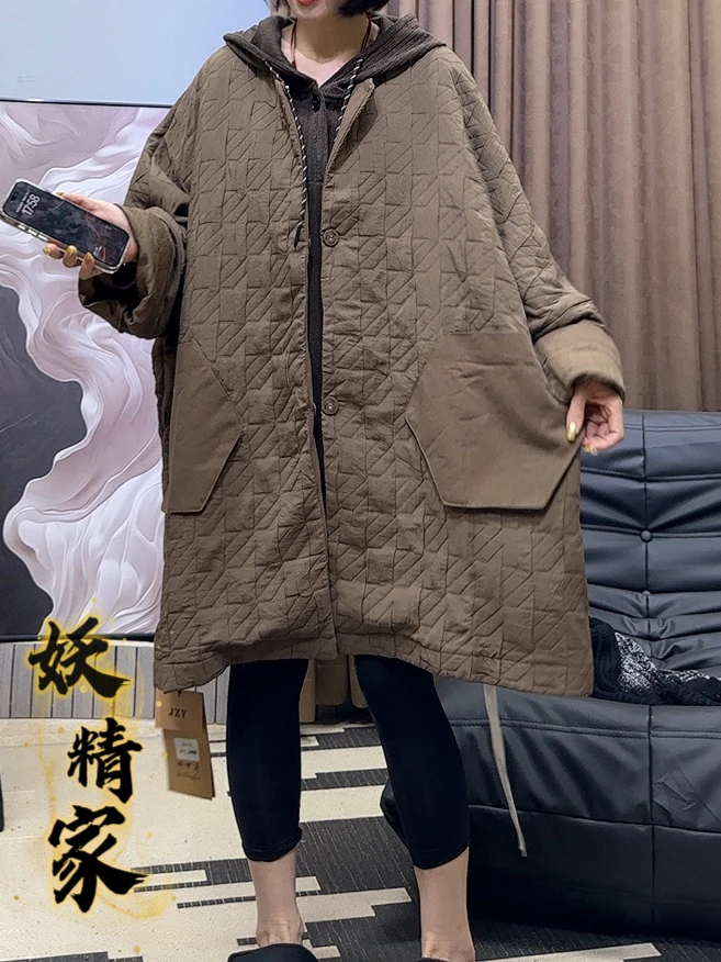 2488【妖精家】秋季新款韩版百搭宽松中长款外套时尚休闲纯色上衣潮