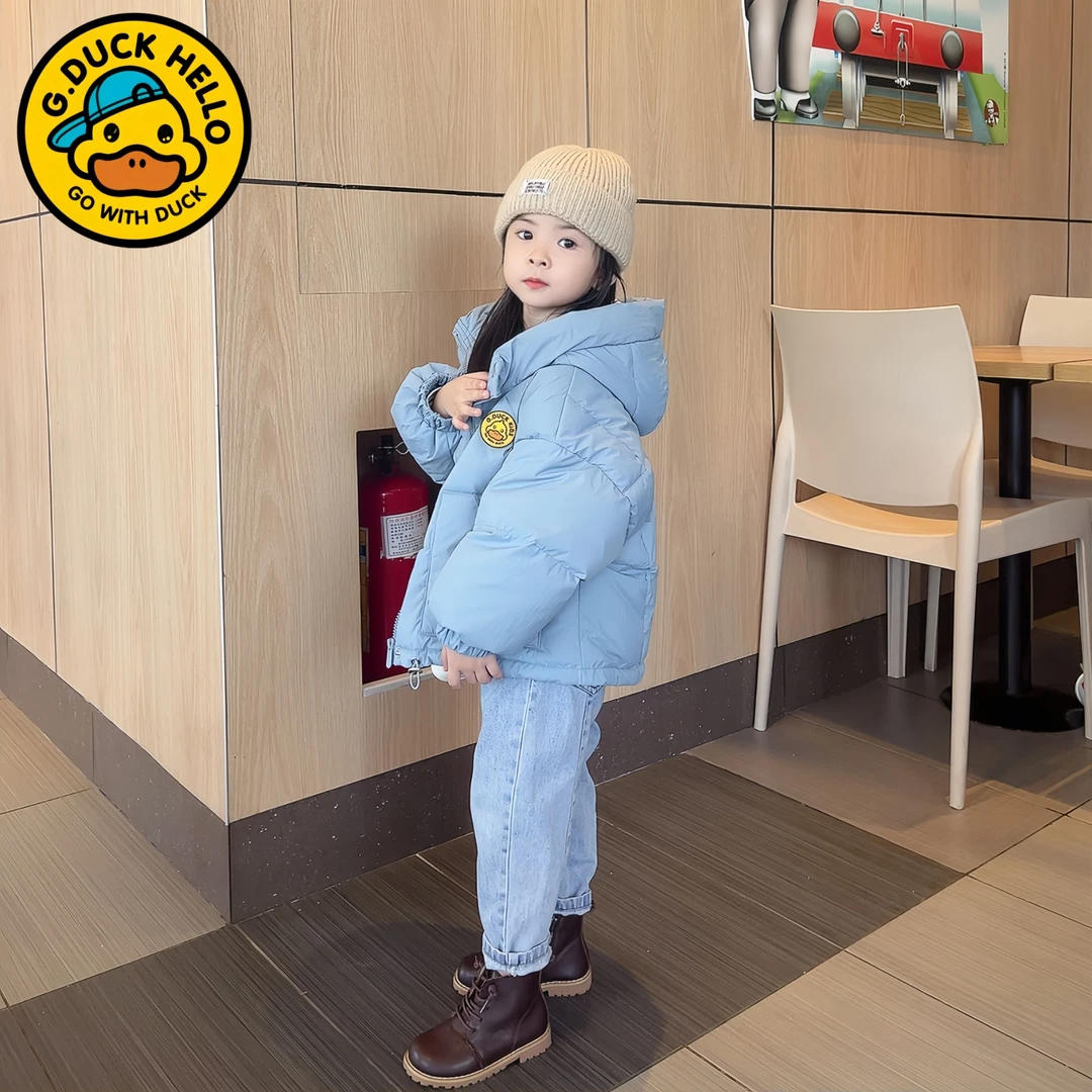G.DUCKKIDS小童冬季休闲羽绒服连帽男女童宝宝面包服厚款秋冬童装