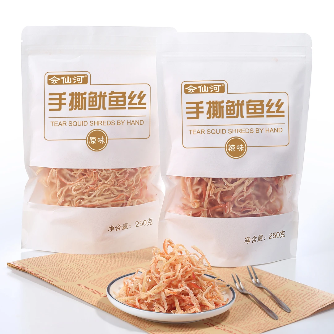 手撕鱿鱼丝即食香辣鱿鱼条鲜香美味有嚼劲休闲零食
