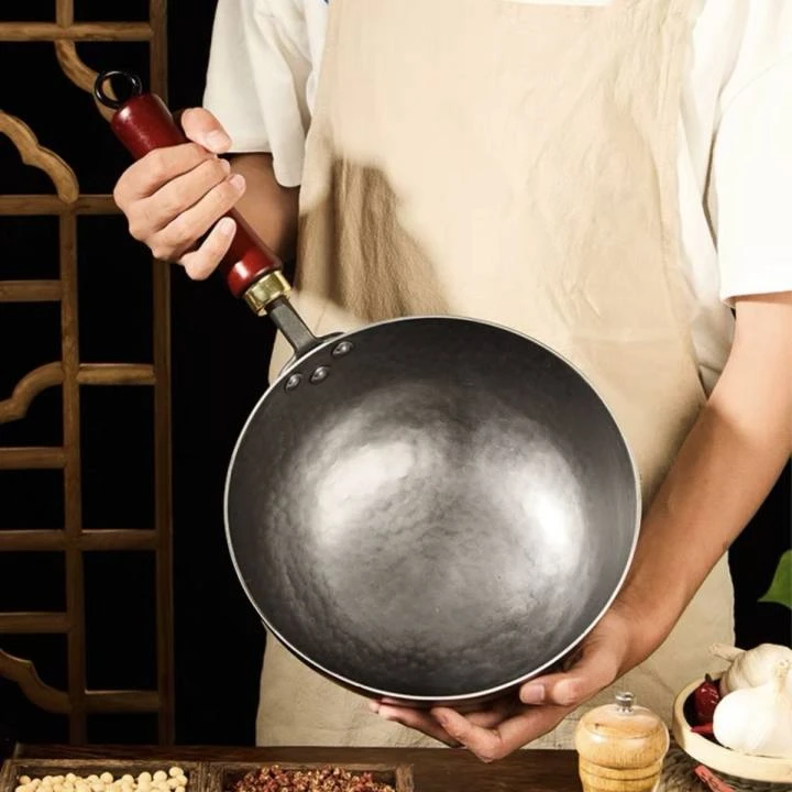 【特价镜面款】章丘加深小奶锅手工铁锅不粘锅无涂层炒菜锅
