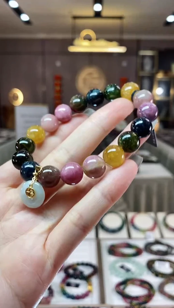 【闪购商品】碧玺单圈手串10mm+未镶嵌一物一证D多样性发货一条