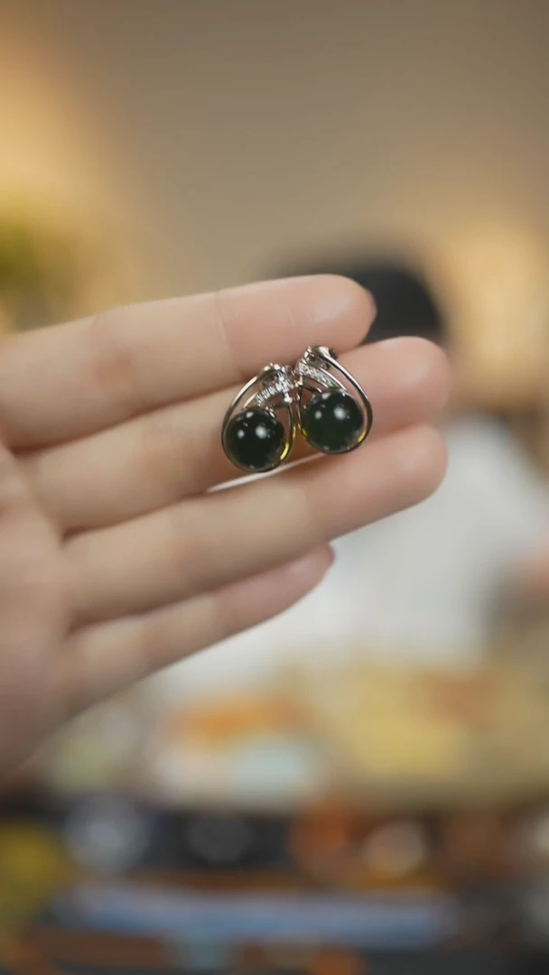 【闪购商品】琥珀珠宝奇石未镶嵌 耳钉